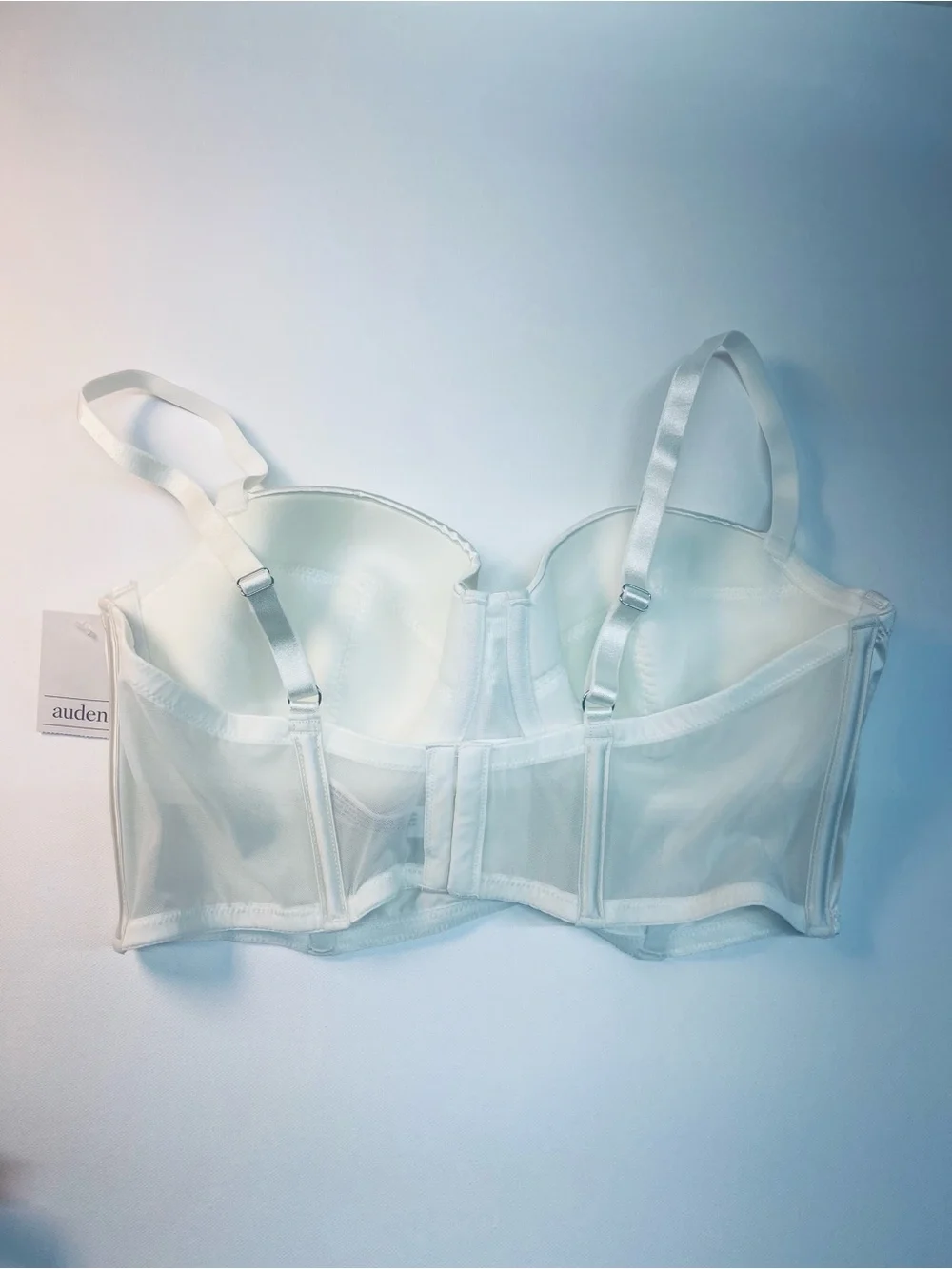 Auden Satin Longline Bra - Ivory